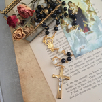 【戴冠式前夜】ブルーゴールドストーンとマザーオブパールのロザリオ