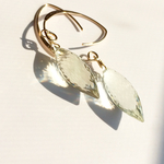 グリーンアメジスト マイクロカット マーキスフックピアス14kgf