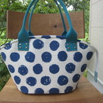 ☆マリン風マルシェバッグ＊綿麻キャンバス☆