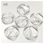 波型クリアビーズ 2.3cm (6個)