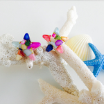 さざれ石の星型カラフルピアス