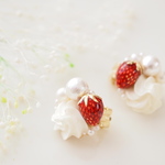 ショートケーキ♡　コットンパール ピアス/イヤリング　