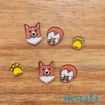 （再販）コーギーさん ピアス にっこり＆コギ尻