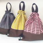 大人も使えるシックなナップサック  ピンク 持ち手付き！