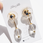 ボタンを使ったゆらゆらピアス*:..