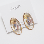 pink×blueのオーバルピアス*:..｡