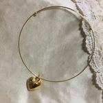 antique gold heart choker
