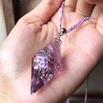 天然石 虹 レインボークォーツ アメジスト 黄紫水晶 ネックレス