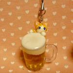 にゃんこのしっぽ○生ビールストラップ○茶とら○猫