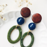 ⚪︎-✺wood×khakioval大ぶりピアス/イヤリング ✺-⚪︎