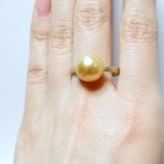 Timpau* K10 golden pearl ring