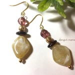 300円☆菱形アクリルビーズ☆メロンピンクのピアス/イヤリング