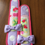 水筒肩ひもカバー   いちごB  ピンク縁