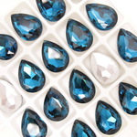 【special sale】ガラスストーン・ビジュー　シズク型　10×14mm　マリンブルー