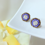 【送料50円】ちょいレトロビーズ刺繍ピアス／sonssmile