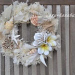 アンティークホワイトのシェルwreath