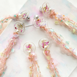 <受注製作>クリア×ふわふわフリンジ  ピアス/イヤリング
