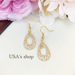 ♡再販♡透かしパーツのキラキラしずくピアス