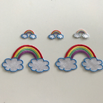 【訳あり商品】虹と雲ワッペン   5枚セット  きらりぼん