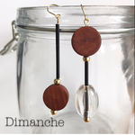 ウッド×クリアビーズ  / ピアス