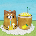  柴犬マトリョーシカ＊レモン＊羊毛針山