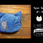 ニャンニャンポーチ  ネコ 猫 Neco♡デニムリメイク  