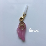 39セール 500円→390円  イヤホンジャック (ピンク) ゆめかわいい 天使の翼 羽 レジンアクセサリー 