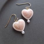 再販♡ヴィンテージ ハートピアス ピンクベージュ