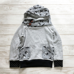 【受注生産】size90～120☆グレーパンダ柄モイフーディ