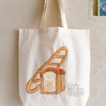  こんがりパンの羊毛刺繍トート