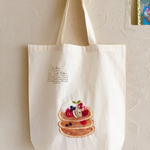 ふわふわパンケーキの羊毛刺繍トート