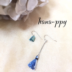 アシンメトリー グラデーション タッセル ピアスorイヤリングor樹脂ピアス