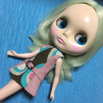 ブライス、リカちゃん用ワンピース、ピンク茶