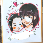 【オーダーお休み中】ミニ色紙★デフォルメ似顔絵