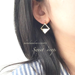大人綺麗 スクエアピアス／イヤリング／ノンホールピアス