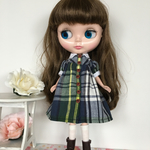 ドール服 チェックブラウスワンピース