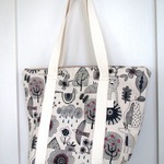 ＜送料込＞zipper tote bag / 北欧 森の動物