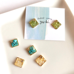 ひし形✱シンプル天然石イヤリング/ピアス