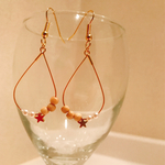 ウッドとホワイトパールのピアス/イヤリング