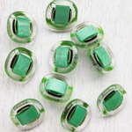  ■VINTAGE■10個入■12mm■ビンテージボタン (　夏　グリーン　)   [0233] 