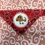 【受注生産】名前入刺繍ワッペン付バンダナ（赤）