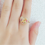 ドライフラワー gold rose リング