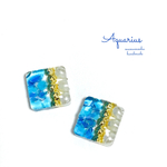 きらめくブルーとパールのピアス Aquarius