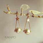 Cotton pearl × isosceles triangle pierce (NO.1110)