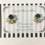 ♡ビジューピアス【ブルージルコン】♡