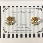 ♡ビジューピアス【サーモンピンク】♡