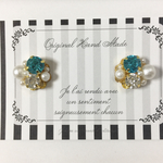 ♡ビジューピアス【アクアマリン】