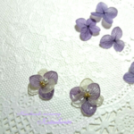 ラベンダー紫陽花ピアス(イヤリング)