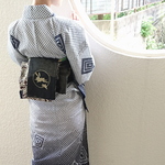 粋☆和柄半幅帯☆リバーシブル（長め）☆うさぎ