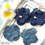 デニムフラワーピアス【new】